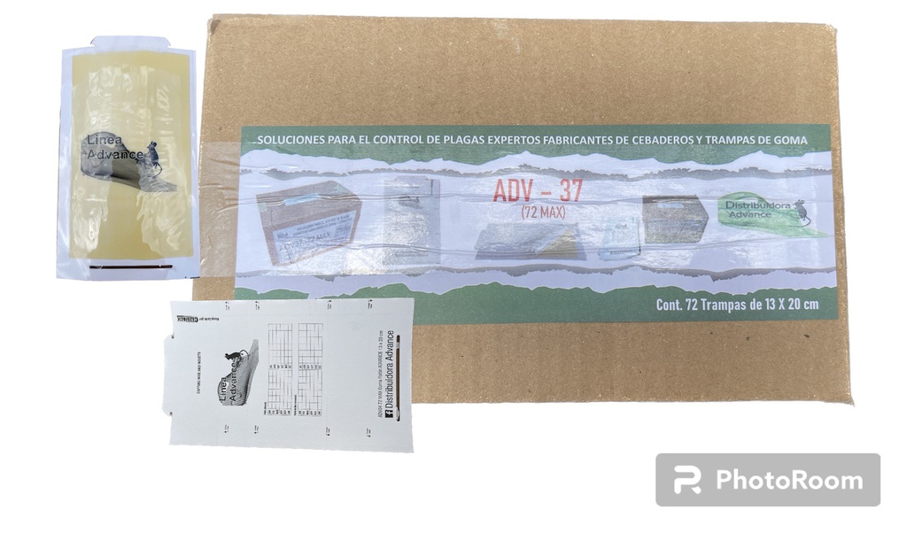 Caja de trampas de pegamento para raton 72-MAX Advance 13x20 72 pzas