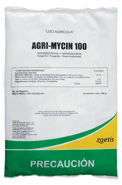 AGRI-MYCIN 100 Estreptomicina 18.75% + Oxitetraciclina 2% 250 g